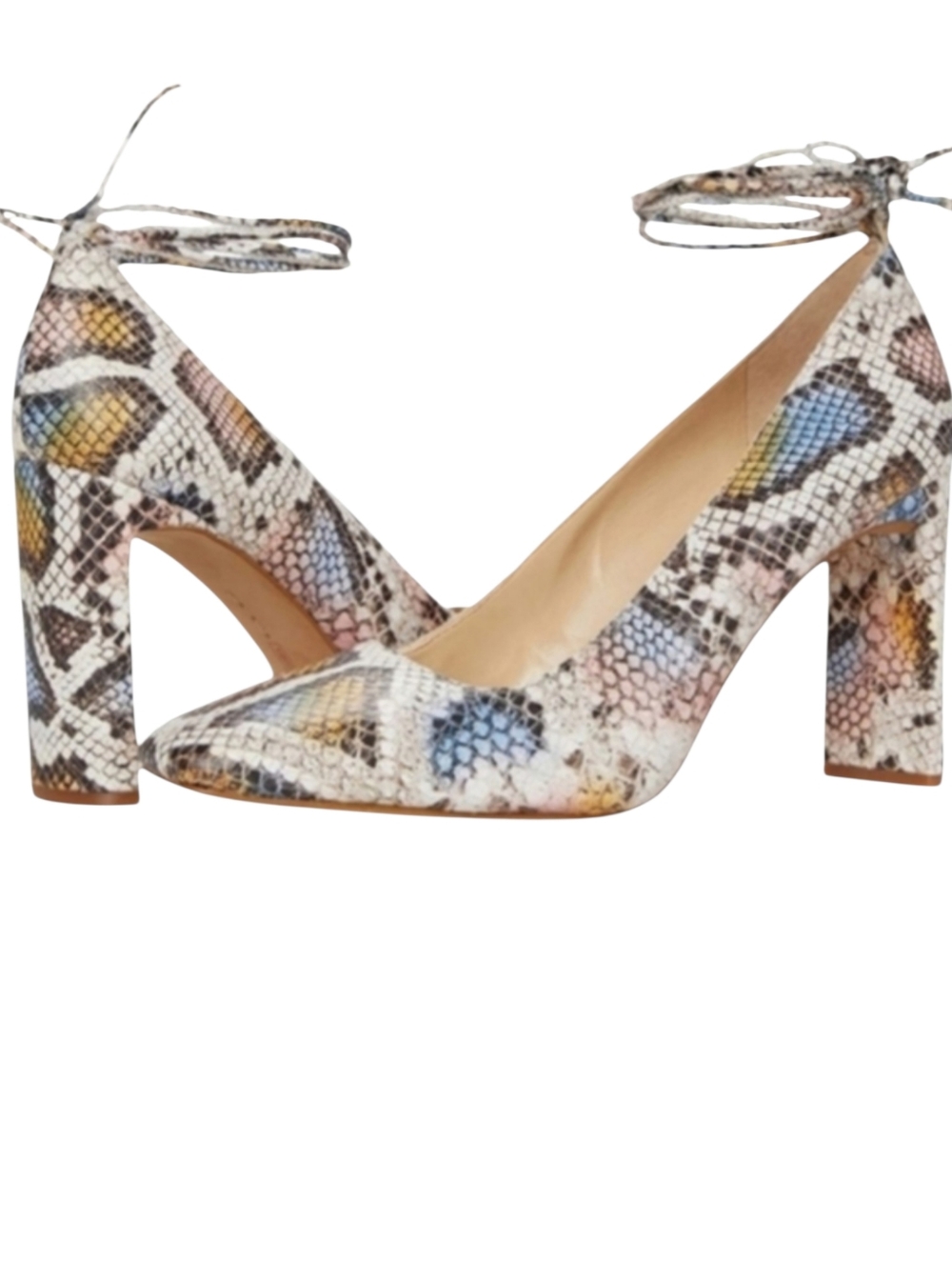 Vince Camuto Damell Leather Snakeskin Strappy Pump SZ 8M